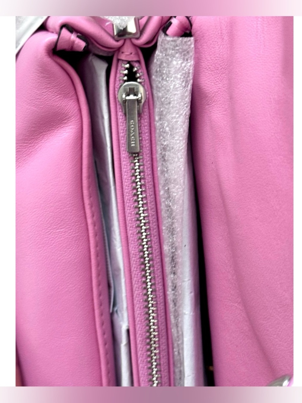 COACH “The Summer I Turned Pretty” Pillow Tabby Shoulder Bag 20, VIVID PINK - Picture 9 of 16